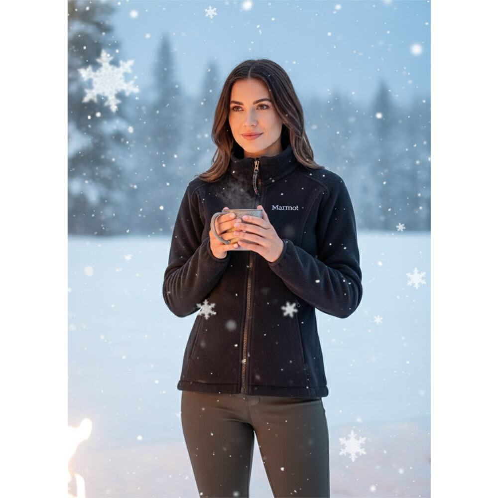 Marmot Women’s Black Full Zip Fleece Jacket | High Neck | Size S